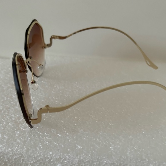 Sunglasses Glamorous Elegance Self-Indulgence Brown, Brown Women’s UV 400 - Picture 5 of 7